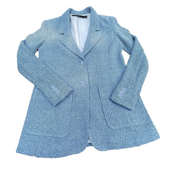 IRIS SETLAKWE Linen/Cotton Blue Two-Button Blazer - Picture 9 of 14